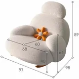 Medidas de la mecedora Abrazo Panda: 97 cm de ancho, 98 cm de fondo y 89 cm de alto